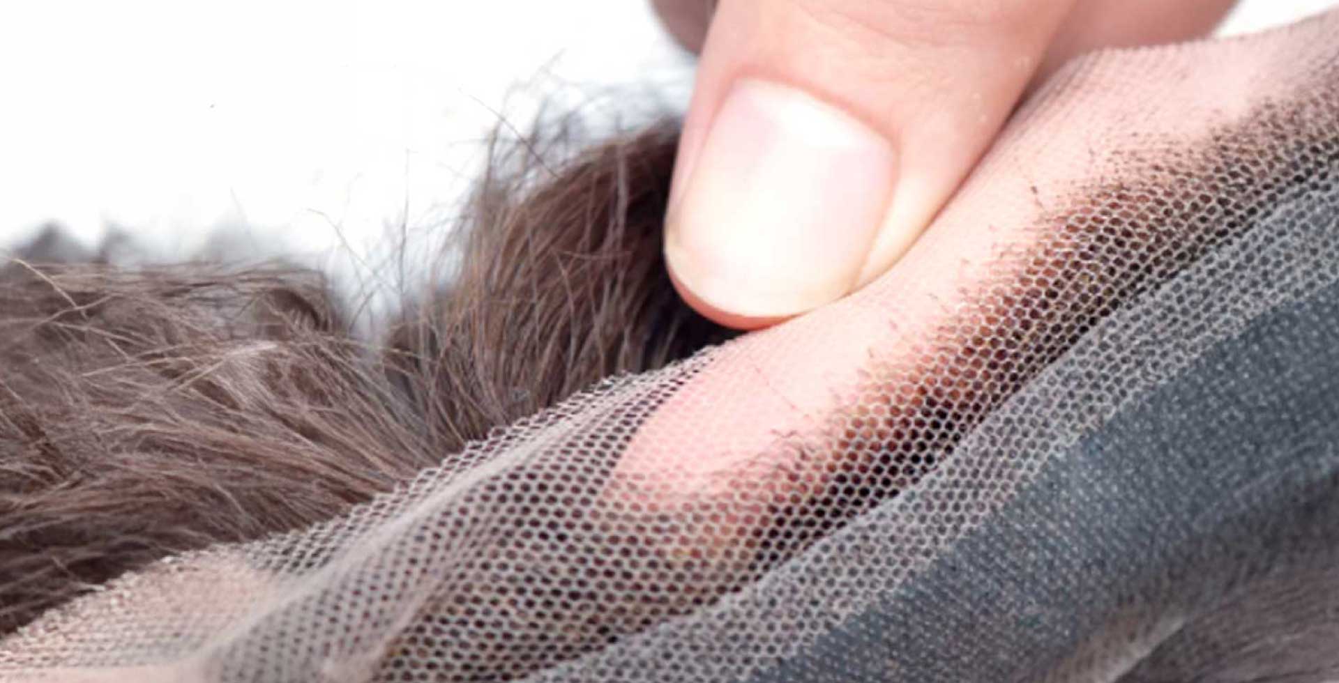 Aufbau eines Haarsystems mit Basis und Echthaar